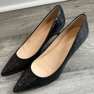 Cole Haan Nike Air black glitter low-heeled pumps size 7